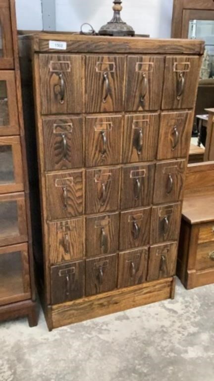 20 drawer oak  filing cabinet