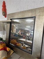 Large wall mirror with shelf