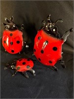 Set of 3 Handmade Ladybug Wall Decor