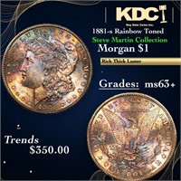 1881-s Morgan Dollar Colorfully Toned Steve Martin