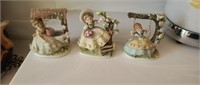 3 vintage Lefton's hand-painted figurines