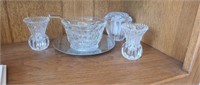 Four pieces vintage crystal glassware