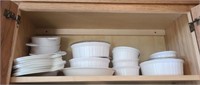 Contents of top cupboard shelf, all Corningware,