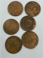 INDIA PRINCELY STATES OLD COINS X 6