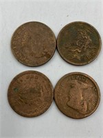 INDIA PRINCELY STATES OLD COINS X 4