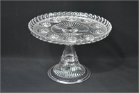 Early Pressed Glass Pedestal Cake Stand