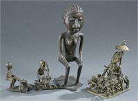 4 African metal figures, 20th century.