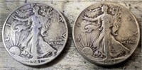 (2) 1941 Walking Liberty Half Dollars 90% Silver