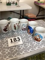 Nine Norman Rockwell mugs
