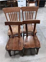 4 wooden chairs two 15x16x32 two 16x15x37