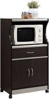 Hodedah Microwave Cart with One Drawer, Two Doors