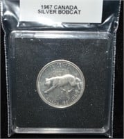 1967 Canada Silver Bobcat 25 cent