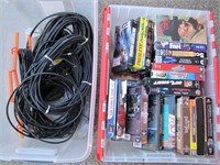 Assorted VHS Tapes & Coaxial Cable