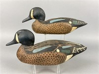 2 Herters Blue-Winged Teal Drake Duck Decoys,