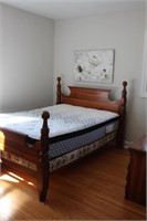 Double/Queen pine four poster headboard, footboard
