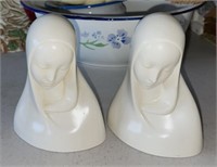 Pair 1969 Virgin Mary Holland Mold Busts