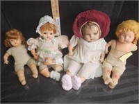 4 Vintage Composition Dolls as shown