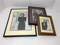 Three Framed Autographed Pictures