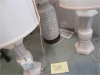 Three table lamps - ceramic base