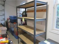 Metal shelf frame unit with