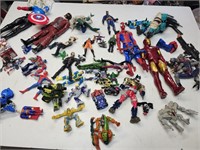 Marvel, DC , Transformers action figures.
