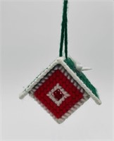 Handmade Needlepoint Bird House Ornament