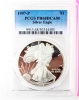 Coin 1997-P Silver Eagle Certified PCGS PR68DCAM