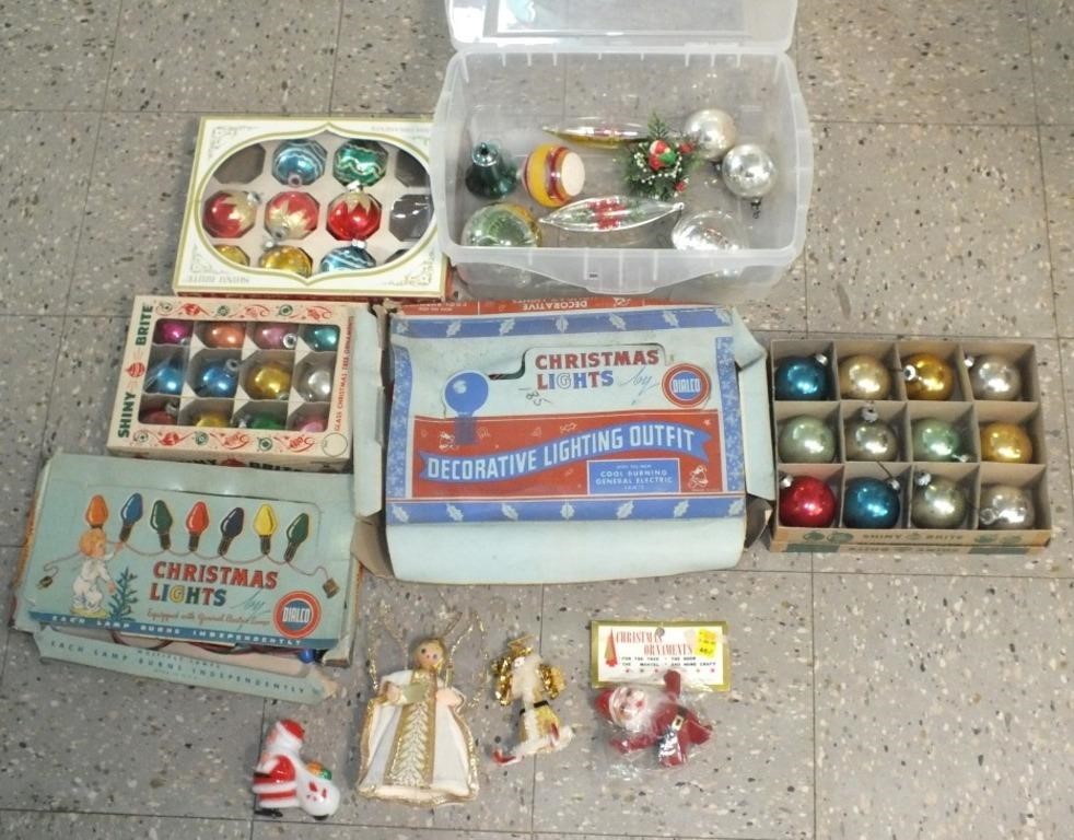 SHINY BRITES & OTHER VINTAGE CHRISTMAS ORNAMENTS