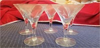 (5) Etched Cocktail Glasses