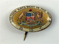 1896 Stetson Hats advertising pin