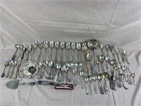 Large Assortment of Sterling and Plated Flatware