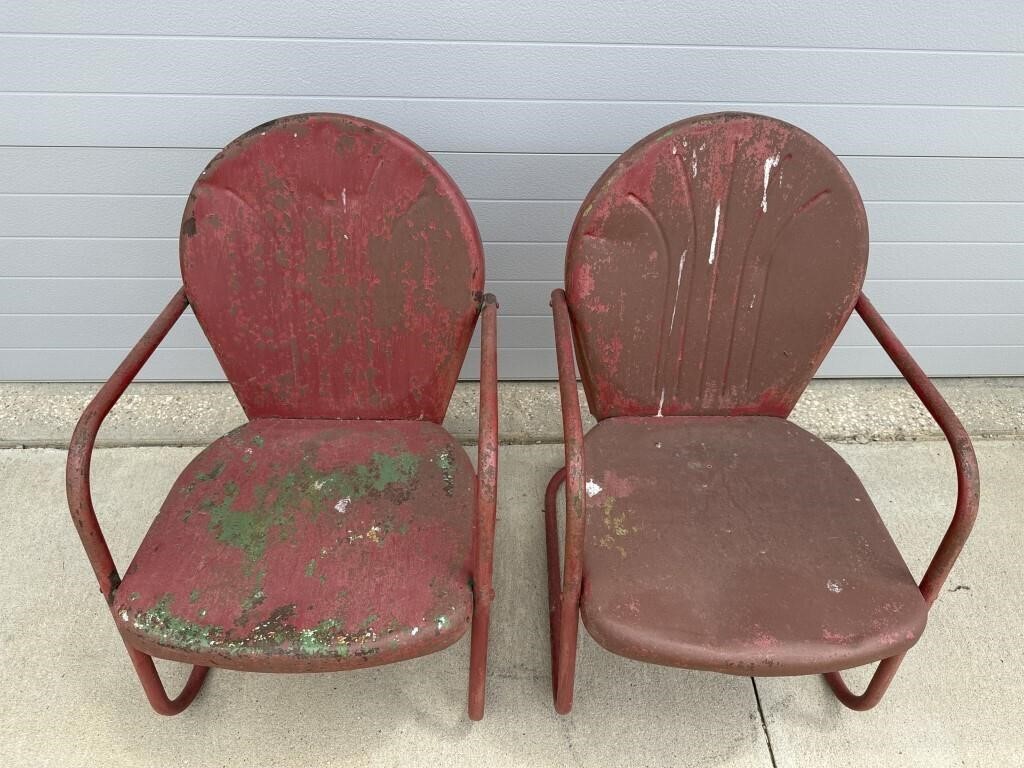 (2) Metal Outdoor Chairs