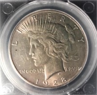 1928-P Peace Dollar $1 SEGS AU-58 Key Date