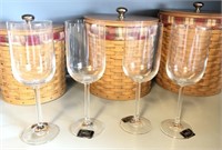New Set of 4 Mikasa Clear Glass Goblets