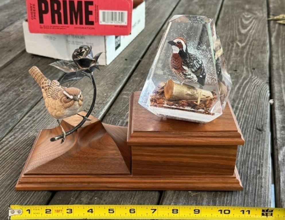 Dresser Box and Quail Paperweight