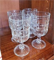 4 PC FOOTED WATER GLASSES