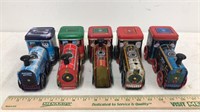 Lot of 5 tin candy holder trains