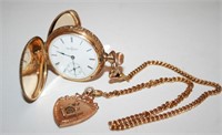 Ladies Illionis Pocket Watch w/ Masonic Fob