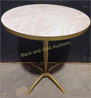 Faux Marble Top Metal Side Table
