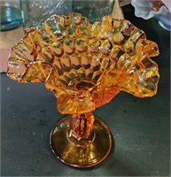 Vintage Virginia Fenton Amber Candy Dish Rare