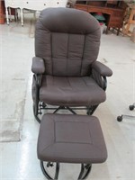 METAL AND FABRIC GLIDER ROCKER WITH FOOT REST