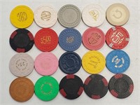 20 Vintage Various Casino Chips