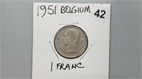 1951 Belgium 1 Franc gn4042