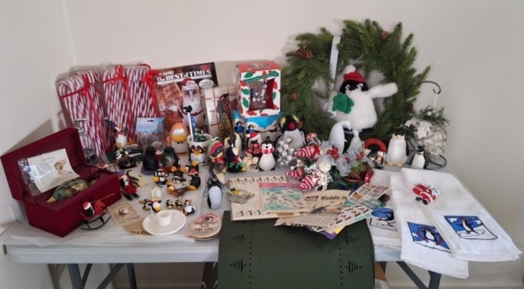 Christmas Penguin Figurines, Towels, Ornaments