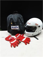 SIMPSON FULL FACE HELMET W/SIMPSONS RACING GLOVES