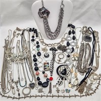 COSTUME NECKLACES SILVER-TONED