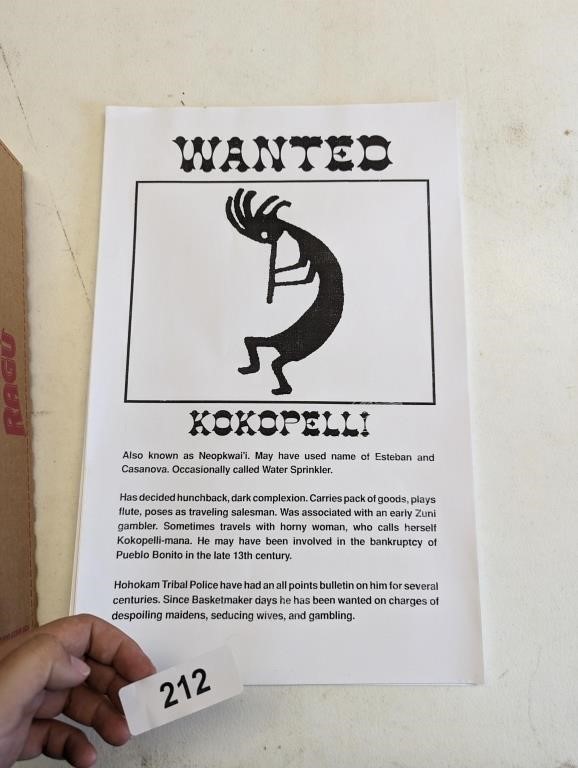 Copies of Wanted Kokopelli