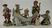 (4) German Bisque figurines