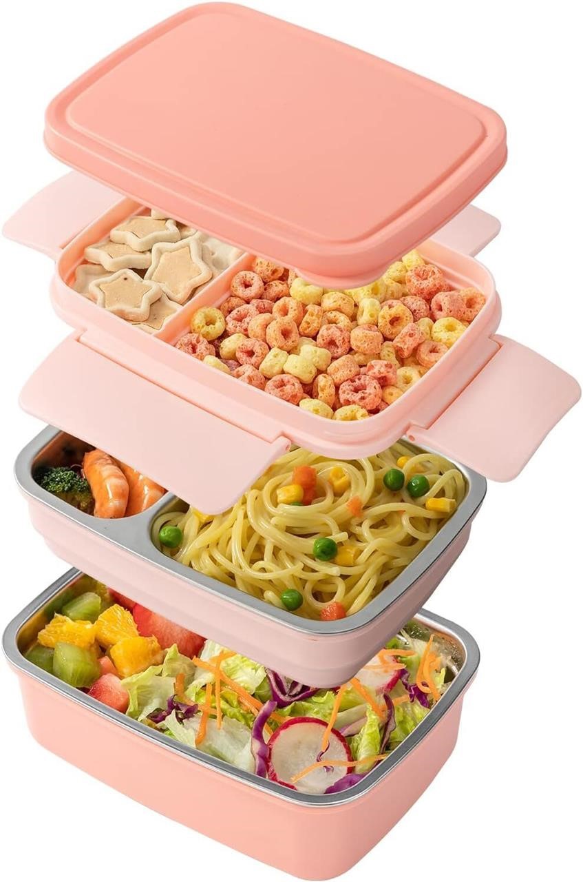 Freshmage Stainless Steel Bento Box  Pink