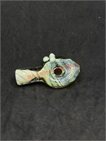 3in Cream Swirl Glass Chillum Pipe (living room)